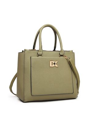 green leatherette (pu) regular handbag - 17655351 - Standard Image - 5