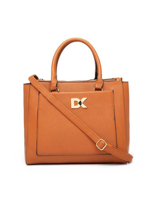 tan leatherette (pu) regular handbag - 17655364 - Standard Image - 1
