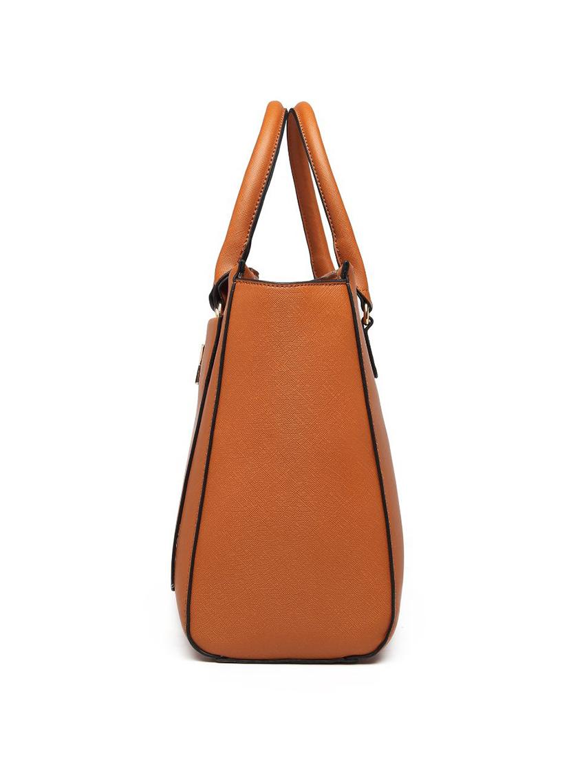 tan leatherette (pu) regular handbag - 17655364 - Zoom Image - 6