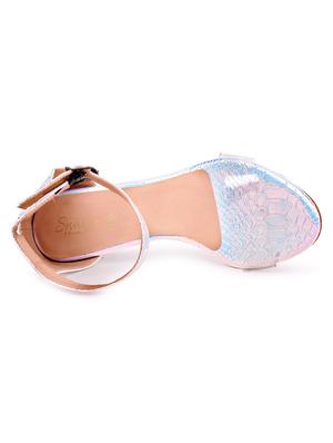 white leatherette closed back sandals - 17655554 - Standard Image - 3