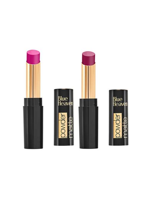 blue heaven combo of 2 powder matte lipsticks (dahila fields & merlot magic) - 17655635 - Standard Image - 1