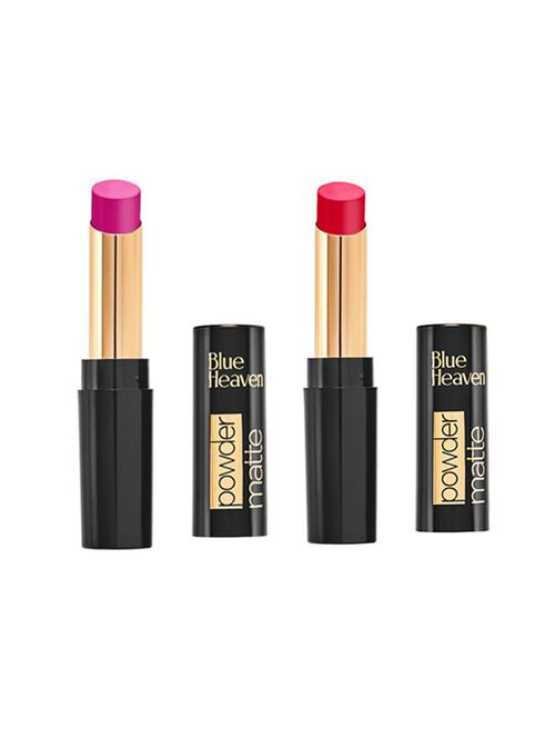 blue heaven combo of 2 powder matte lipsticks (dahila fields & queen red) - 17655639 - Standard Image - 1