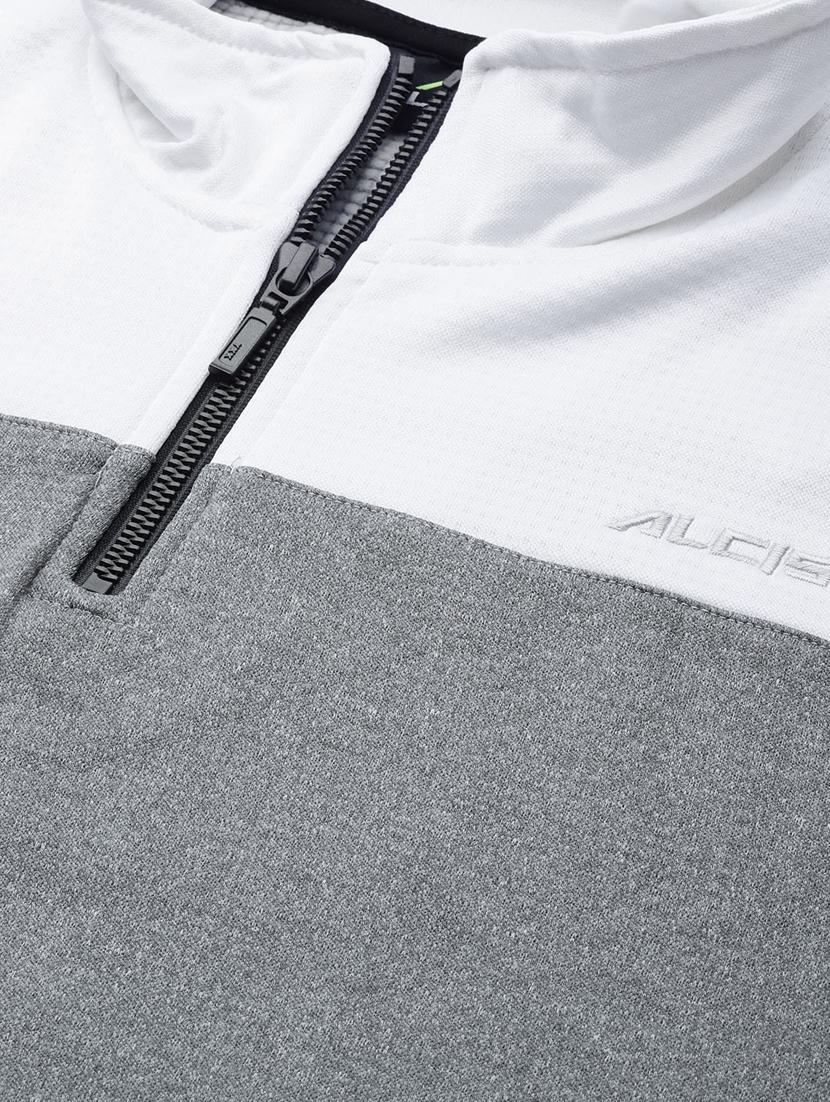 grey color block cut & sew sweatshirt - 17655684 - Zoom Image - 5