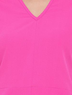 v-neck solid romper - 17655705 - Standard Image - 5