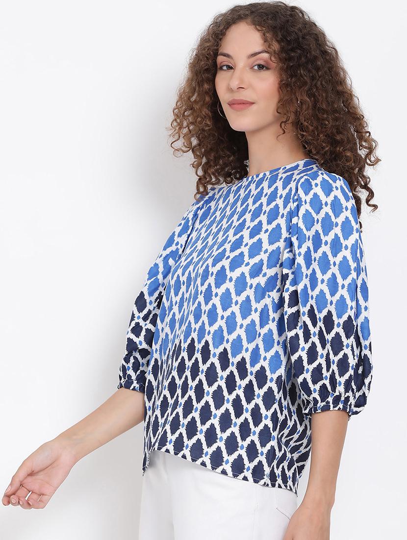 boat neck printed top - 17655720 - Zoom Image - 2