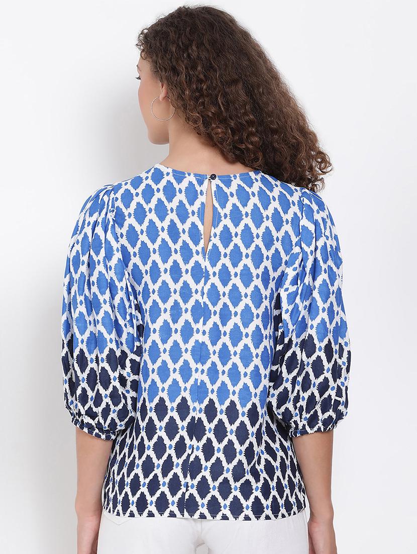 boat neck printed top - 17655720 - Zoom Image - 3