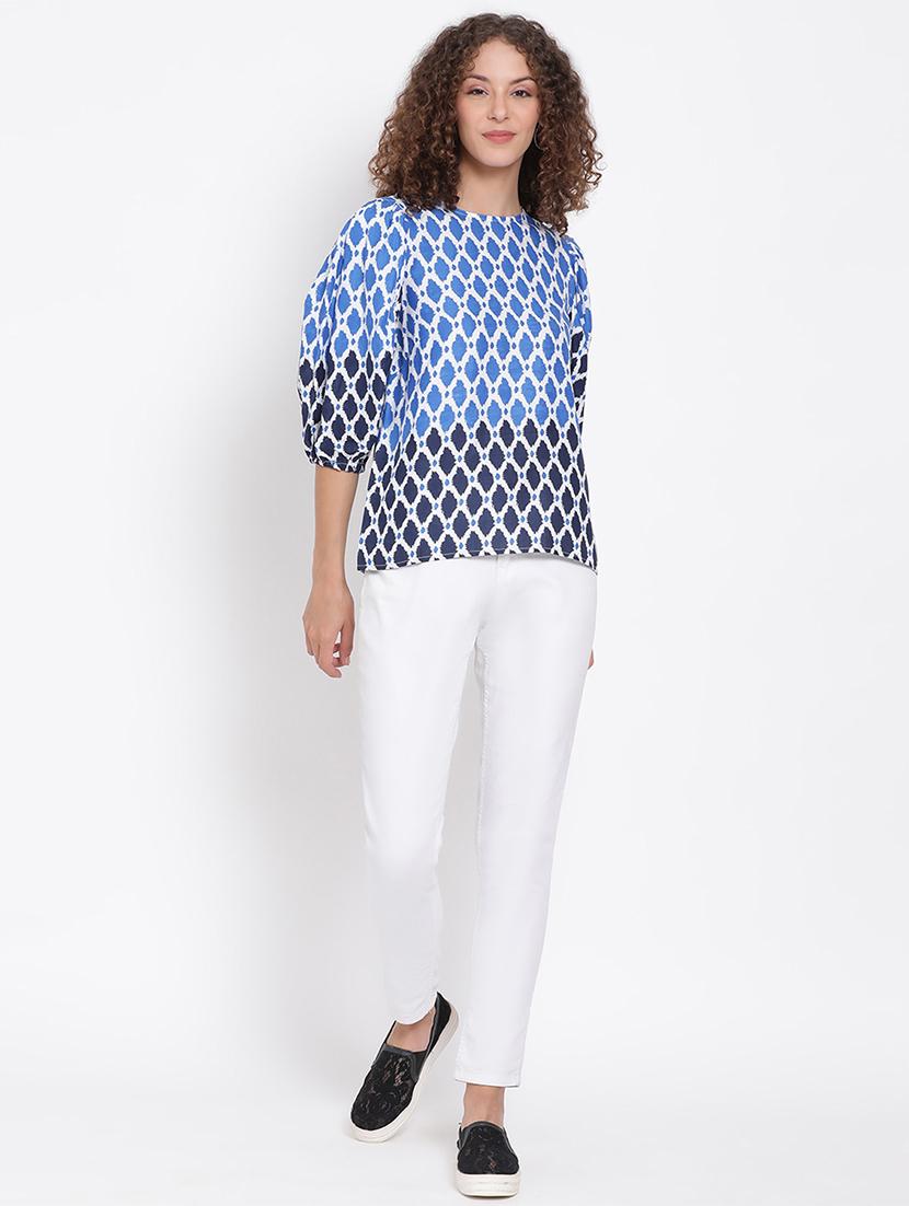 boat neck printed top - 17655720 - Zoom Image - 4