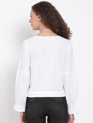 tie front crop top - 17655722 - Standard Image - 3