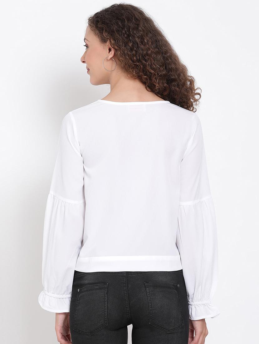tie front crop top - 17655722 - Zoom Image - 3
