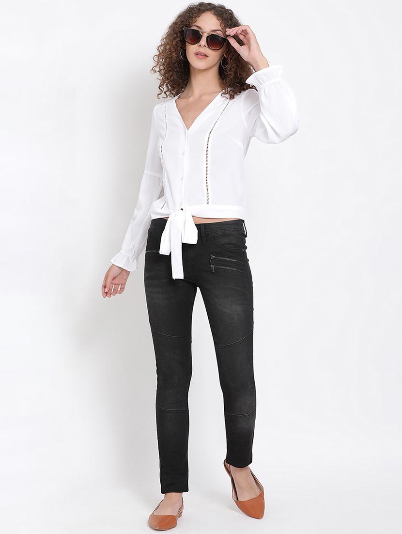 tie front crop top - 17655722 - Zoom Image - 4