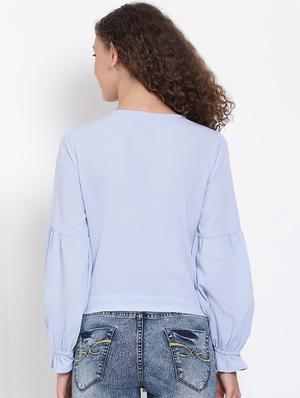 tie front crop top - 17655723 - Standard Image - 3