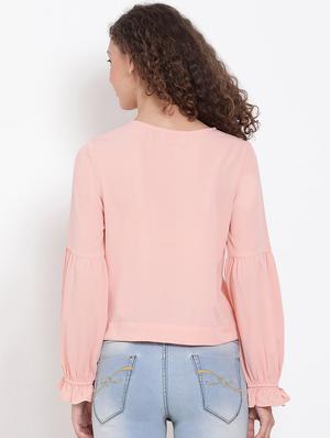 tie front crop top - 17655725 - Standard Image - 3