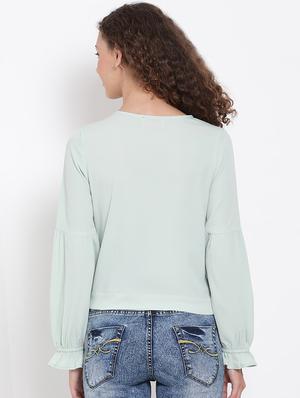 tie front crop top - 17655726 - Standard Image - 3
