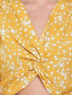 twist detail floral crop top - 17655730 - Standard Image - 5