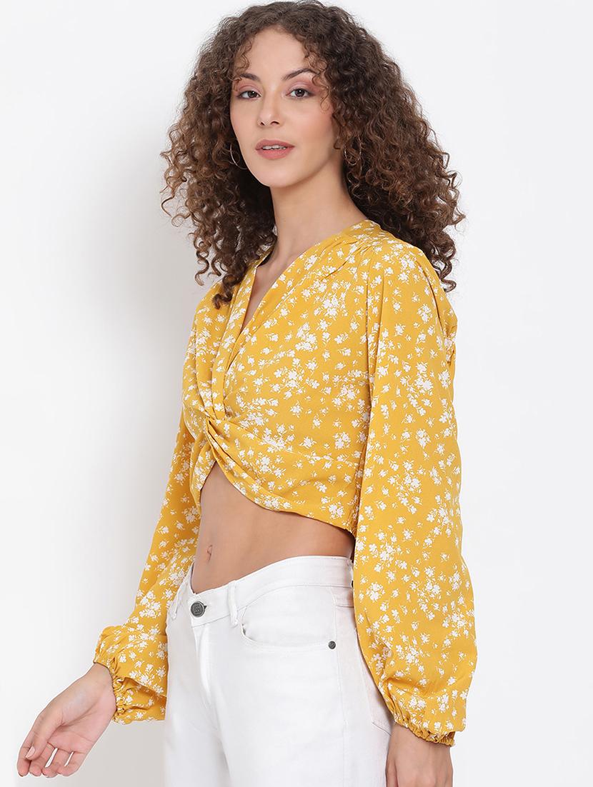 twist detail floral crop top - 17655730 - Zoom Image - 2