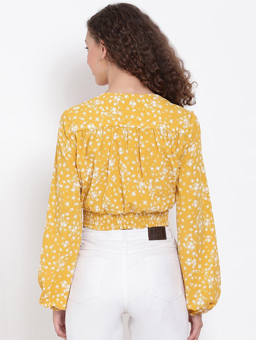twist detail floral crop top - 17655730 - Zoom Image - 3