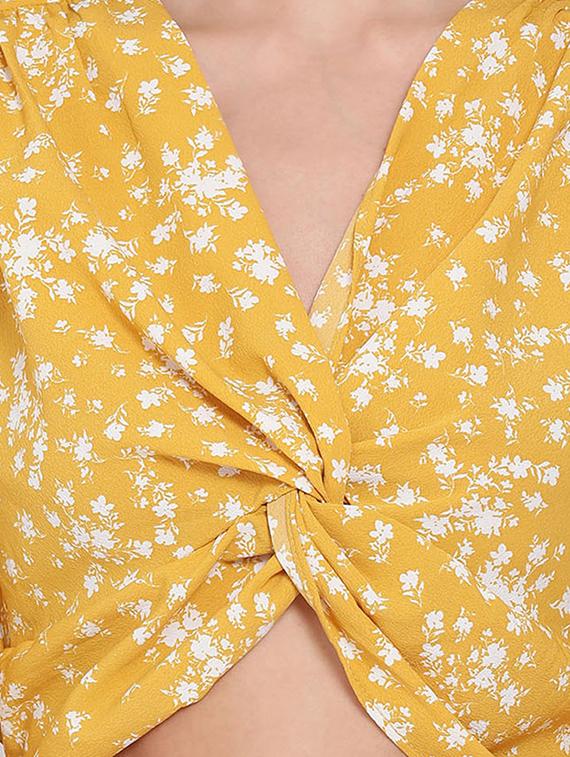 twist detail floral crop top - 17655730 - Zoom Image - 5
