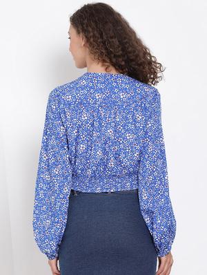twist detail floral crop top - 17655731 - Standard Image - 3