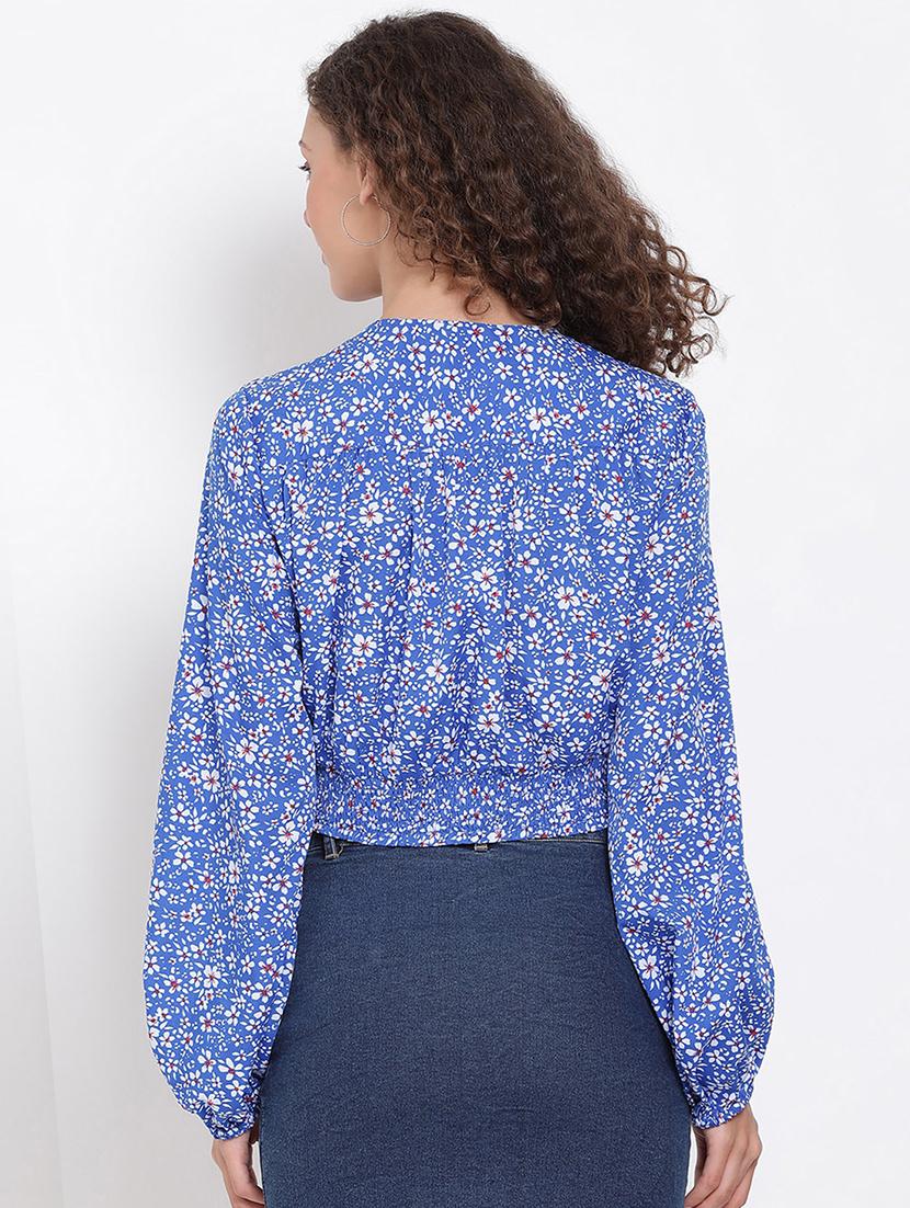 twist detail floral crop top - 17655731 - Zoom Image - 3