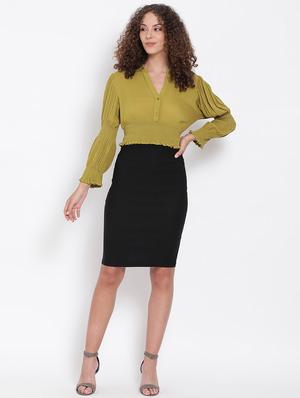 olive solid crop top - 17655742 - Standard Image - 4