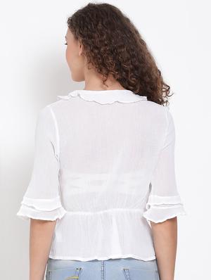 overlap neck solid top - 17655747 - Standard Image - 3
