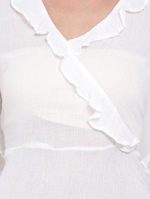 overlap neck solid top - 17655747 - Standard Image - 5