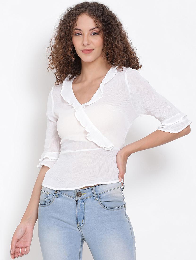 overlap neck solid top - 17655747 - Zoom Image - 1