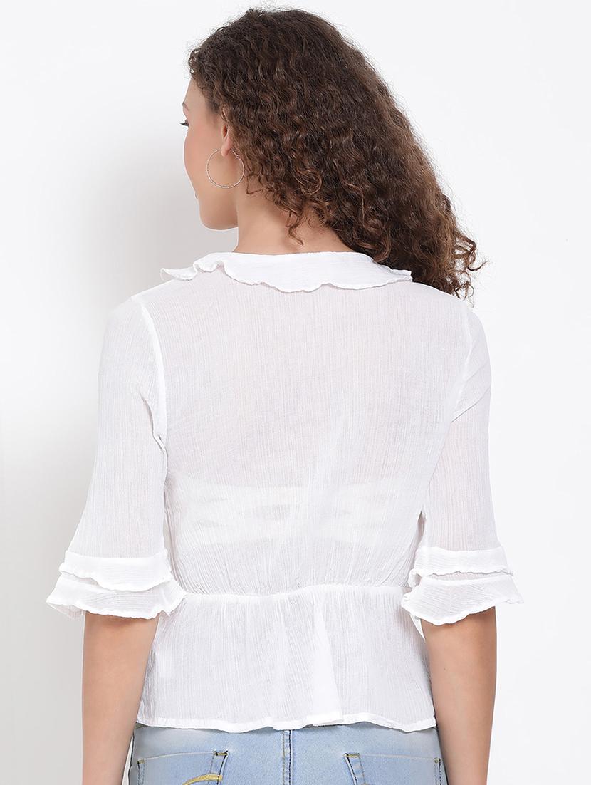 overlap neck solid top - 17655747 - Zoom Image - 3