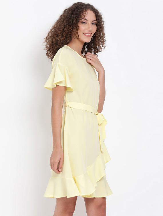 tie front frill detail dress - 17655758 - Zoom Image - 2