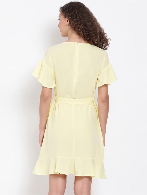 tie front frill detail dress - 17655758 - Zoom Image - 3