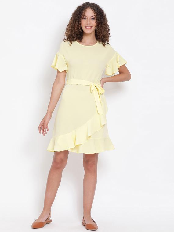 tie front frill detail dress - 17655758 - Zoom Image - 4