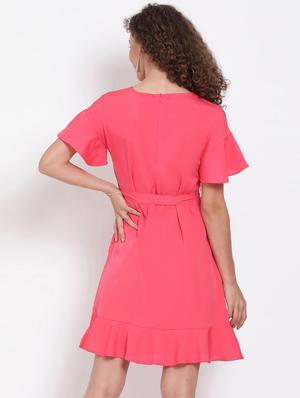 tie front frill detail dress - 17655759 - Standard Image - 3