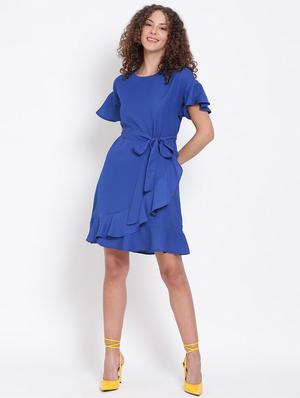 tie front frill detail dress - 17655760 - Standard Image - 4