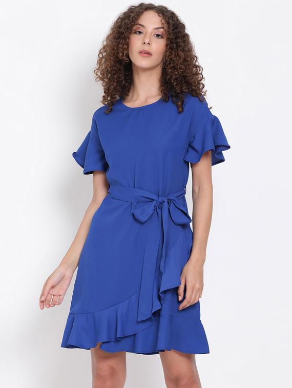 tie front frill detail dress - 17655760 - Zoom Image - 1