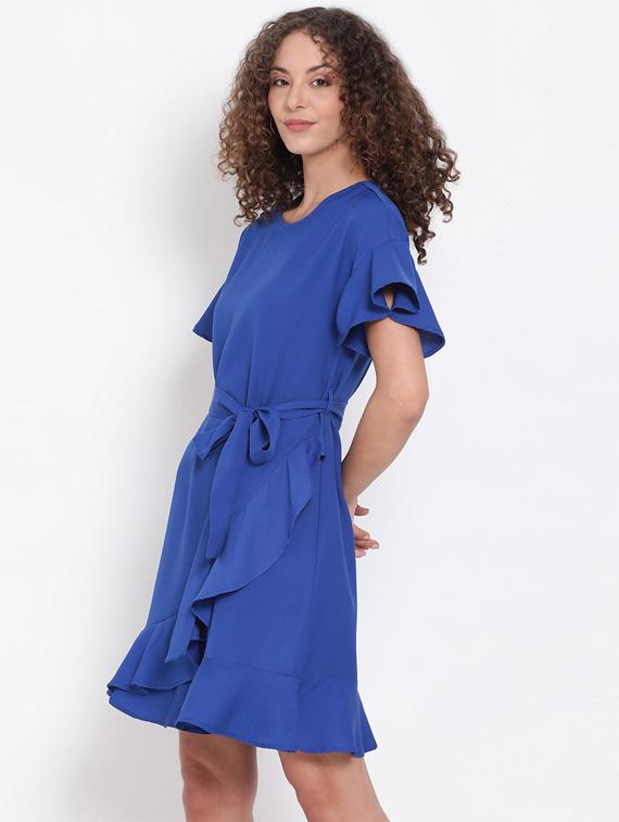 tie front frill detail dress - 17655760 - Zoom Image - 2