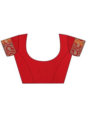 ikat printed saree with blouse - 17656347 - Standard Image - 3