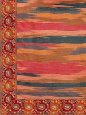 ikat printed saree with blouse - 17656347 - Standard Image - 4