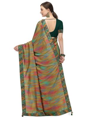 ikat printed saree with blouse - 17656350 - Standard Image - 2