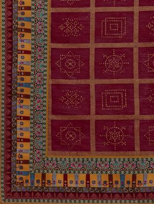maroon chanderi printed saree with blouse - 17656355 - Standard Image - 4