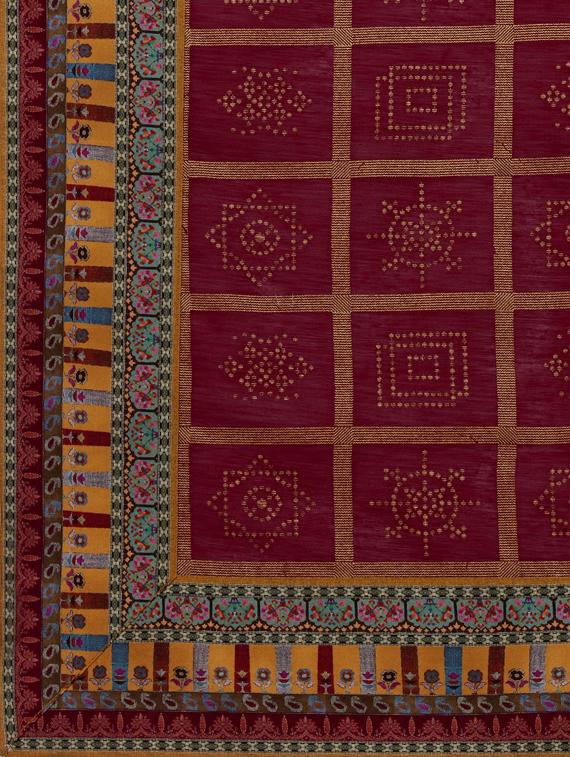 maroon chanderi printed saree with blouse - 17656355 - Zoom Image - 4