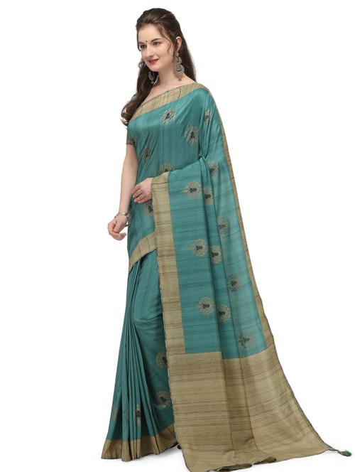 floral printed saree with blouse - 17656363 - Standard Image - 1