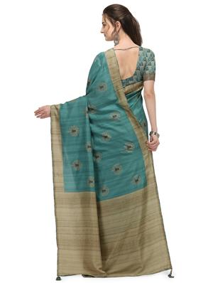 floral printed saree with blouse - 17656363 - Standard Image - 2
