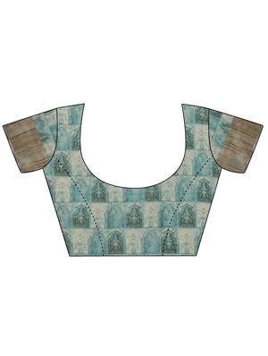 floral printed saree with blouse - 17656363 - Standard Image - 3