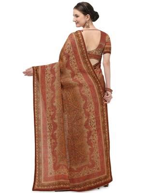 paisley printed saree with blouse - 17656381 - Standard Image - 2