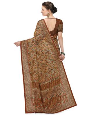 floral printed saree with blouse - 17656389 - Standard Image - 2