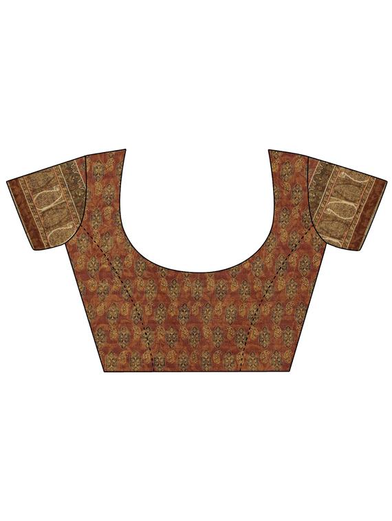 floral printed saree with blouse - 17656390 - Zoom Image - 3