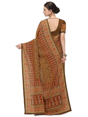 floral printed saree with blouse - 17656393 - Standard Image - 2