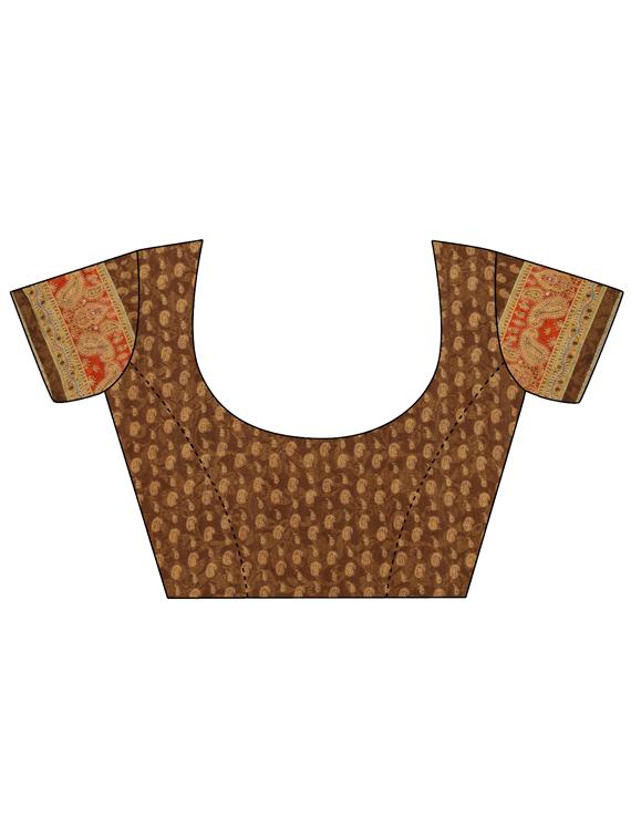 floral printed saree with blouse - 17656393 - Zoom Image - 3