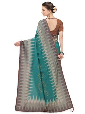 ikat printed saree with blouse - 17656398 - Standard Image - 2