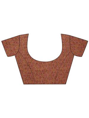ikat printed saree with blouse - 17656398 - Standard Image - 3